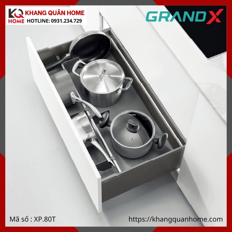 GIÁ XOONG NỒI GRANDX 800MM TITANIUM XP.80T