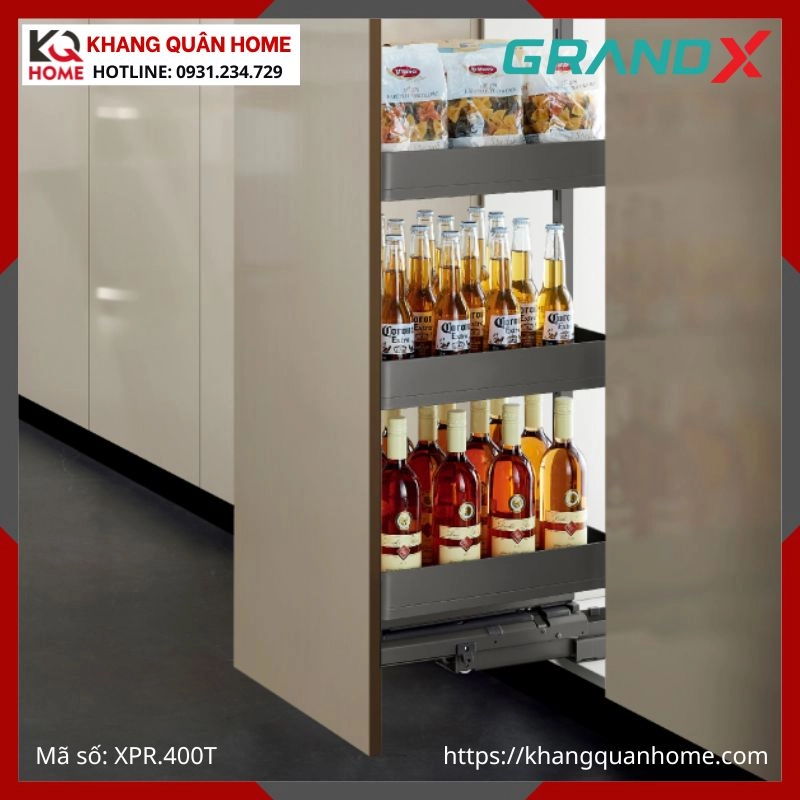 TỦ ĐỒ KHÔ GRANDX CÁNH KÉO 6 TẦNG R400MM XPR.400T
