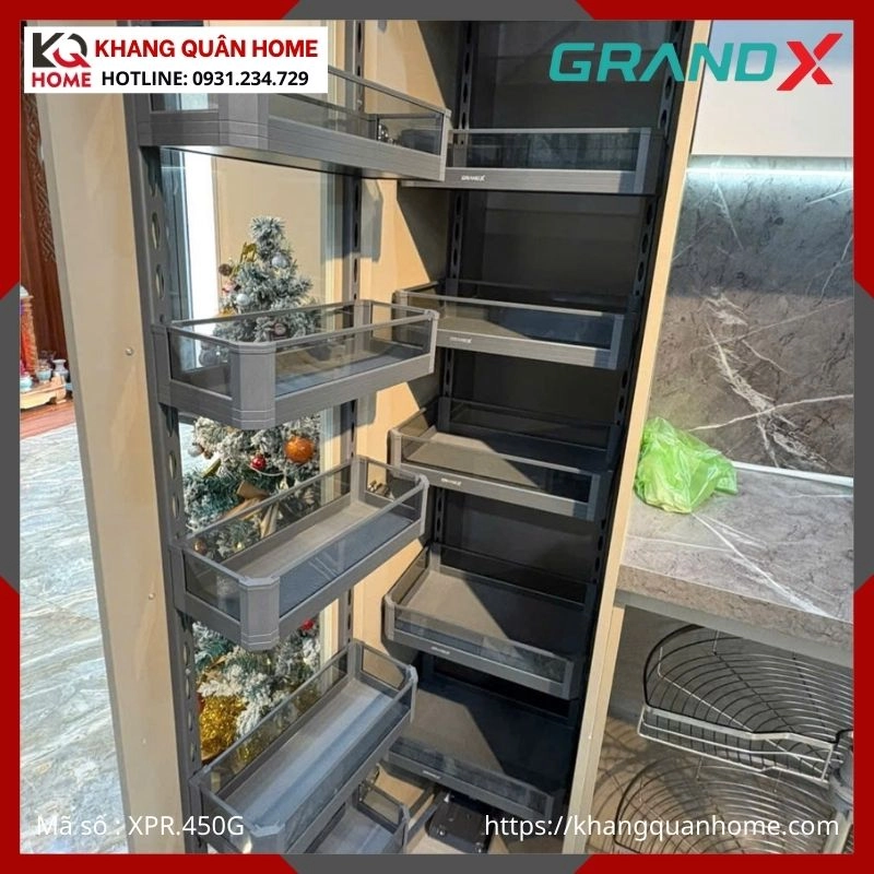 TỦ ĐỒ KHÔ GRANDX VÁCH KÍNH CÁNH MỞ R450MM XPR.450G