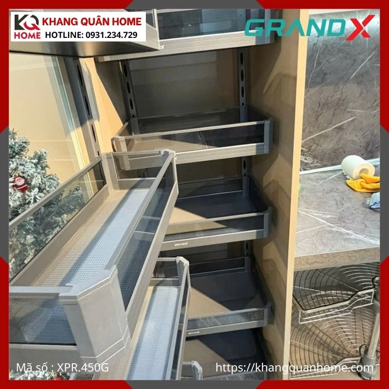 TỦ ĐỒ KHÔ GRANDX VÁCH KÍNH CÁNH MỞ R450MM XPR.450G