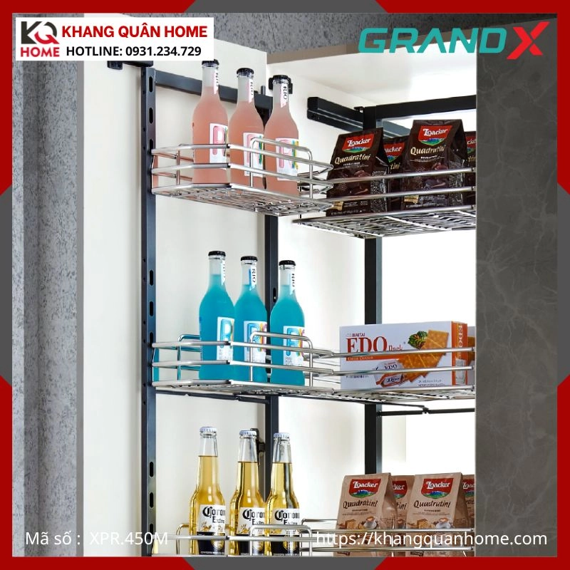 TỦ ĐỒ KHÔ GRANDX CÁNH MỞ NAN OVAL R450MM XPR.450M