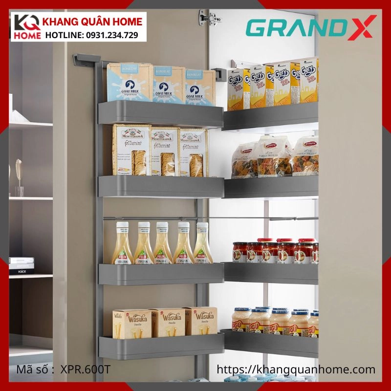 TỦ ĐỒ KHÔ GRANDX CÁNH MỞ TITANIUM R600MM XPR.600T