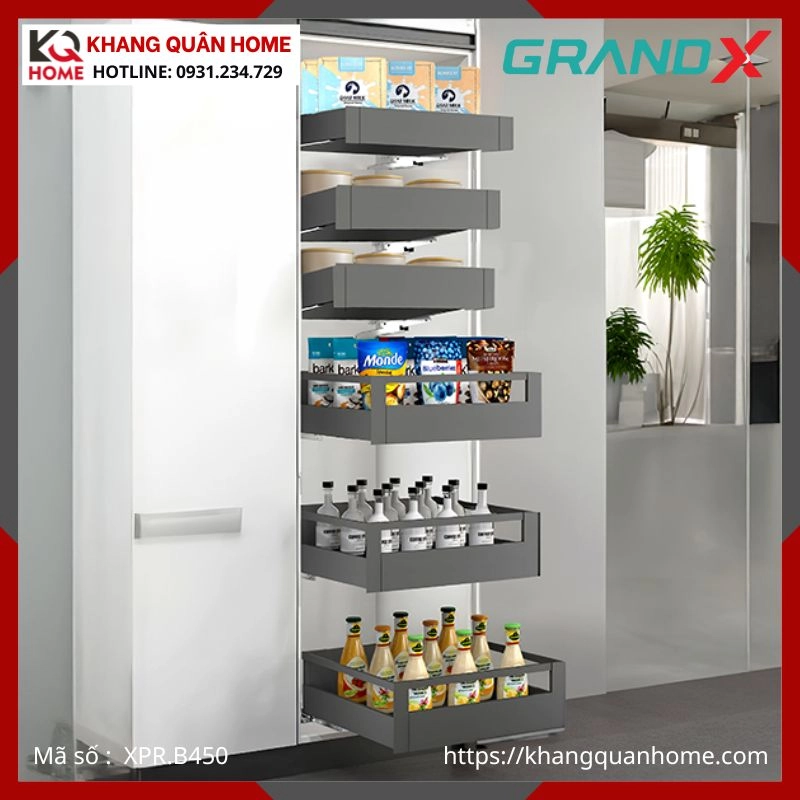 TỦ ĐỒ KHÔ GRANDX  4 TẦNG ĐỘC LẬP R500MM XPR.B450