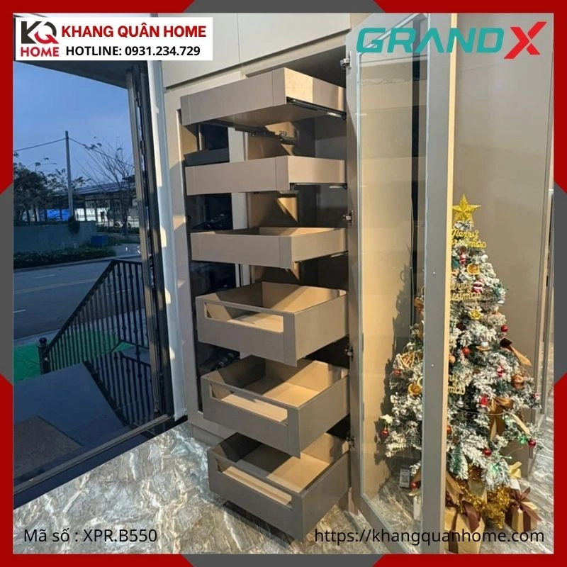 TỦ ĐỒ KHÔ GRANDX  5 TẦNG ĐỘC LẬP R500MM XPR.B550
