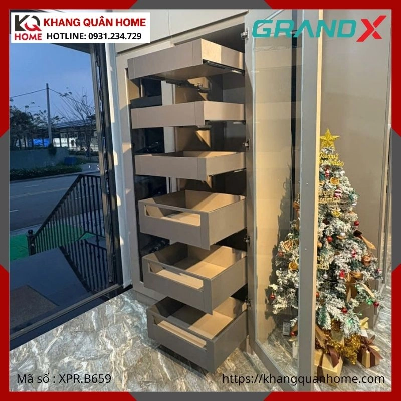 TỦ ĐỒ KHÔ GRANDX  6 TẦNG ĐỘC LẬP 500-900MM XPR.B659