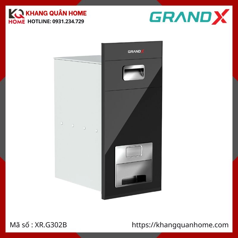 THÙNG GẠO GRANDX MẶT GƯƠNG ĐEN ÂM TỦ XR.G302B