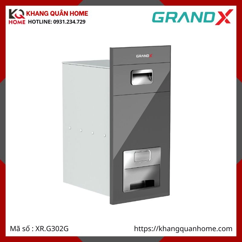 THÙNG GẠO GRANDX MẶT GƯƠNG XÁM ÂM TỦ XR.G302G