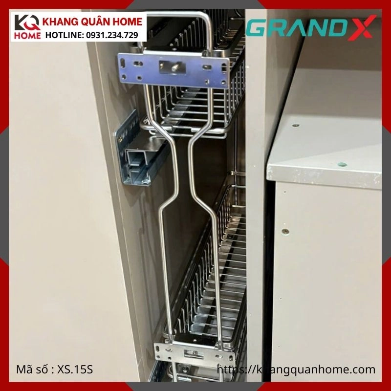 GIÁ GIA VỊ GRANDX NAN DẸT KHUNG THÉP 150MM XS.15S