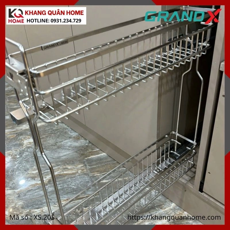 GIÁ GIA VỊ GRANDX NAN DẸT KHUNG THÉP 200MM XS.20S