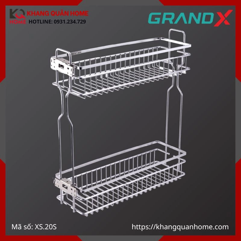 GIÁ GIA VỊ GRANDX NAN DẸT KHUNG THÉP 200MM XS.20S