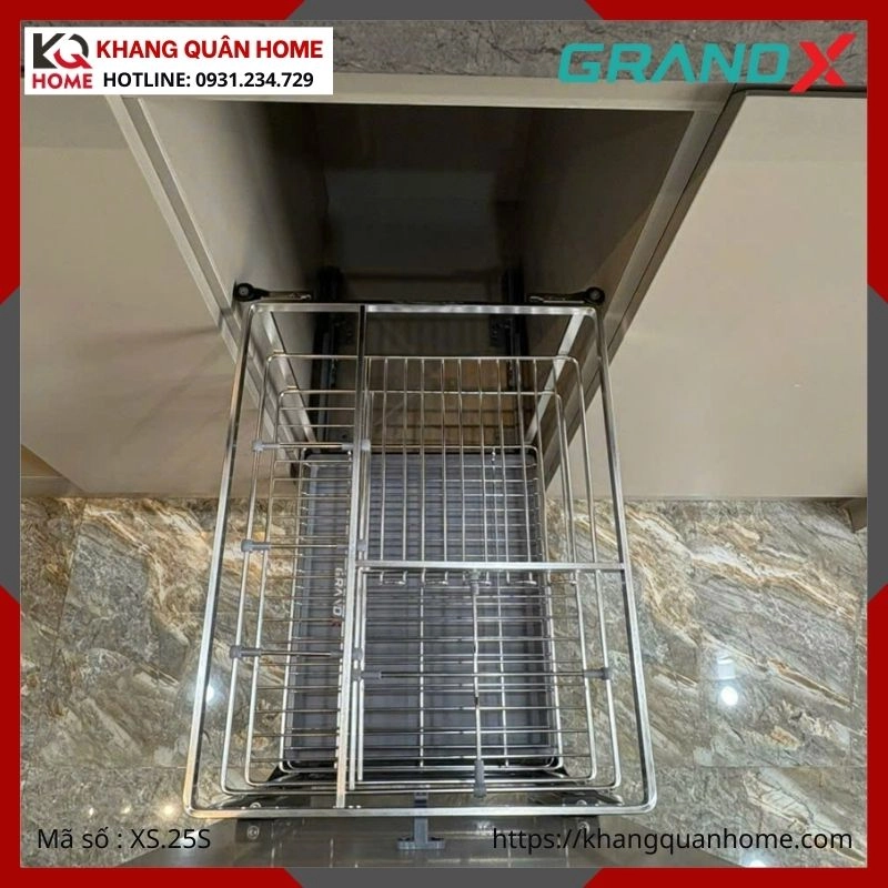GIÁ GIA VỊ GRANDX NAN DẸT KHUNG THÉP 250MM XS.25S