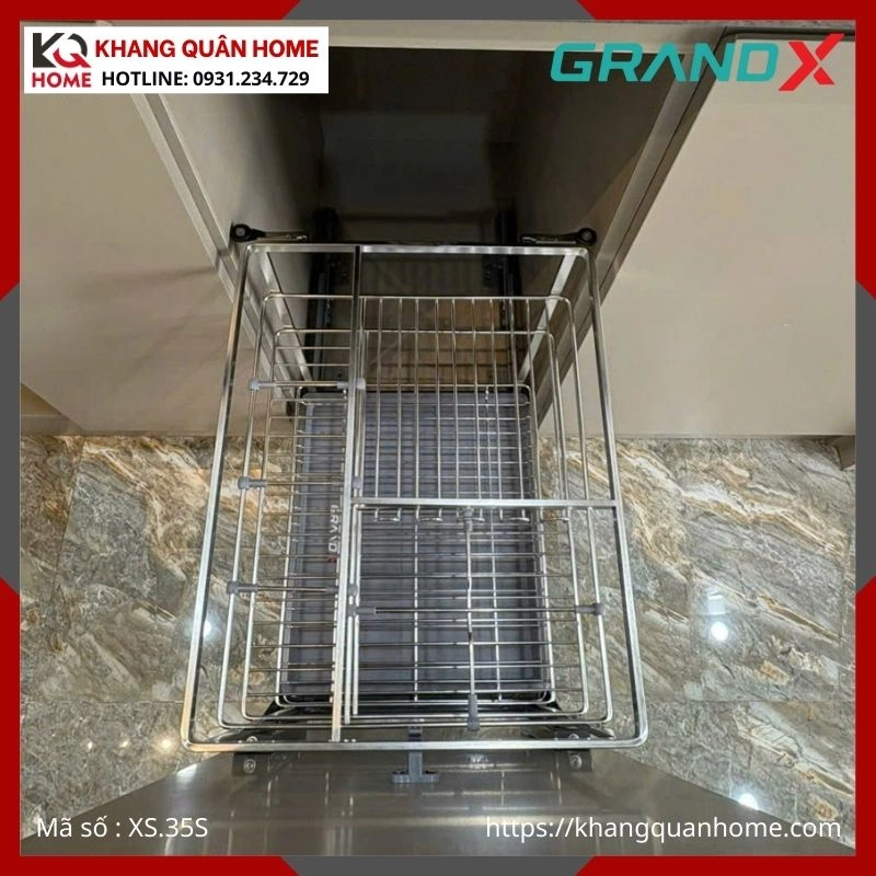 GIÁ GIA VỊ GRANDX NAN DẸT KHUNG THÉP 350MM XS.35S