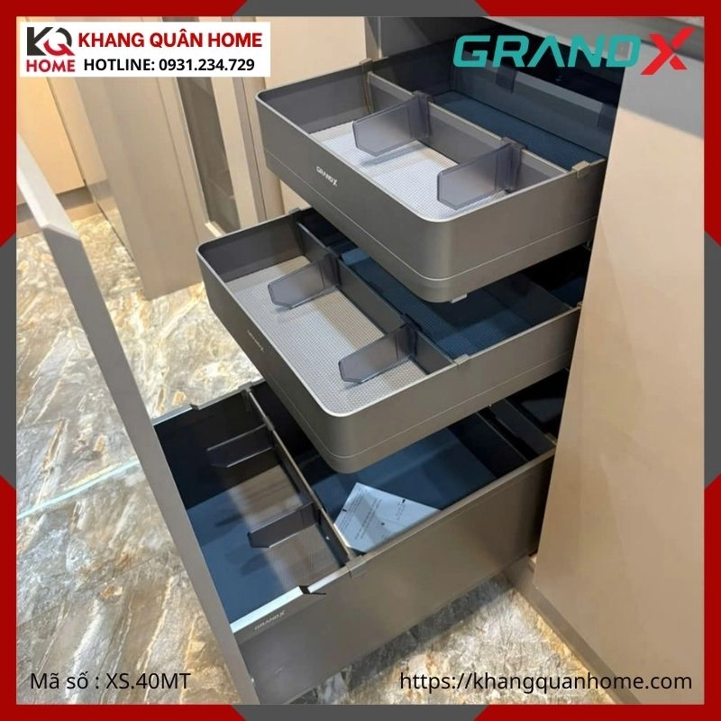 GIÁ GIA VỊ 3 TẦNG ĐỘC LẬP TITANIUM GRANDX 400MM XS.40MT