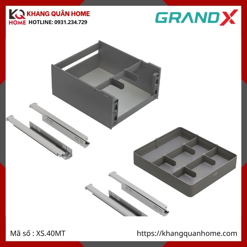GIÁ GIA VỊ 3 TẦNG ĐỘC LẬP TITANIUM GRANDX 400MM XS.40MT