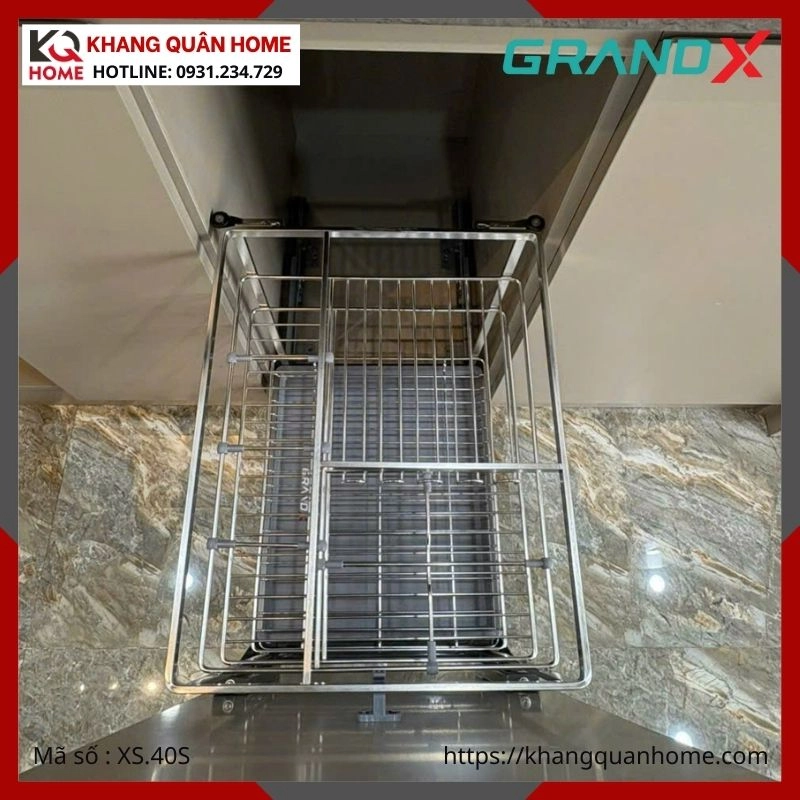GIÁ GIA VỊ GRANDX NAN DẸT KHUNG THÉP 400MM XS.40S