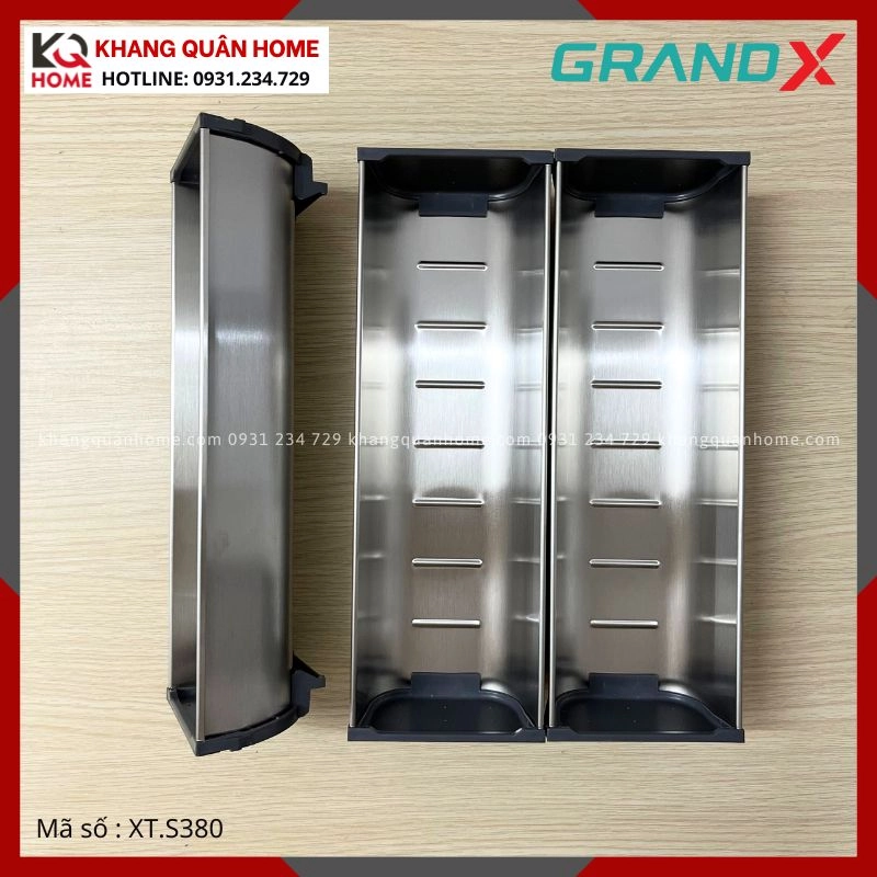 HÌNH THỤCE TẾ KHAY CHIA MUỖNG NĨA GRANDX SUS304 RỘNG 380MM XT.S380