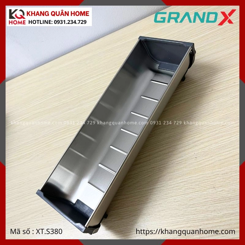 HÌNH THỤCE TẾ KHAY CHIA MUỖNG NĨA GRANDX SUS304 RỘNG 380MM XT.S380