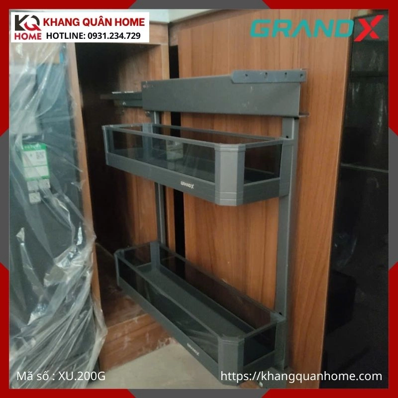 GIÁ ĐỰNG CHẤT TẨY RỬA GRANDX NHÔM  VÁCH KÍNH XU.200G