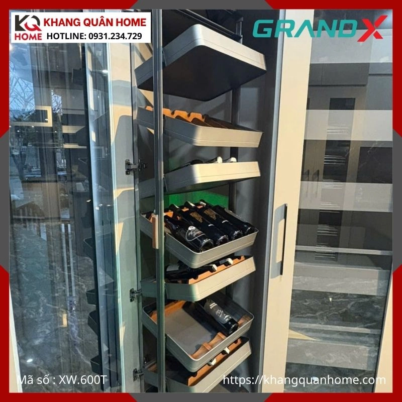TỦ RƯỢU XOAY GRANDX 8 TẦNG R600MM XW.600T