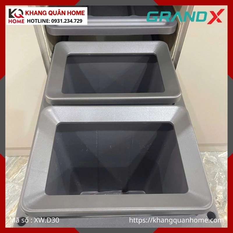 THÙNG RÁC ĐÔI GRANDX ÂM TỦ 24L R300MM XW.D30