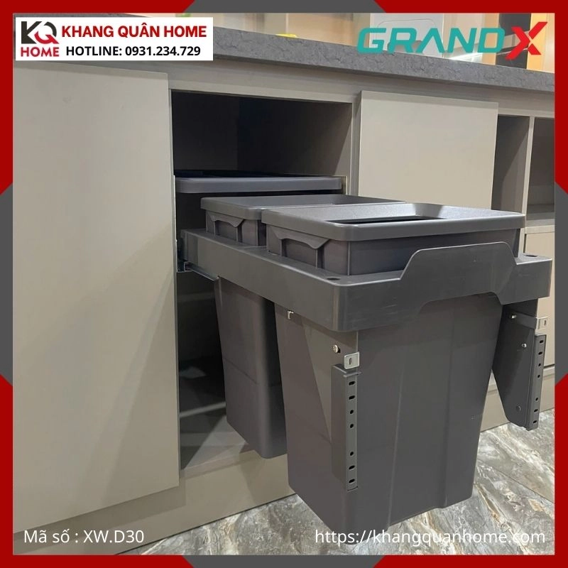 THÙNG RÁC ĐÔI GRANDX ÂM TỦ 24L R300MM XW.D30