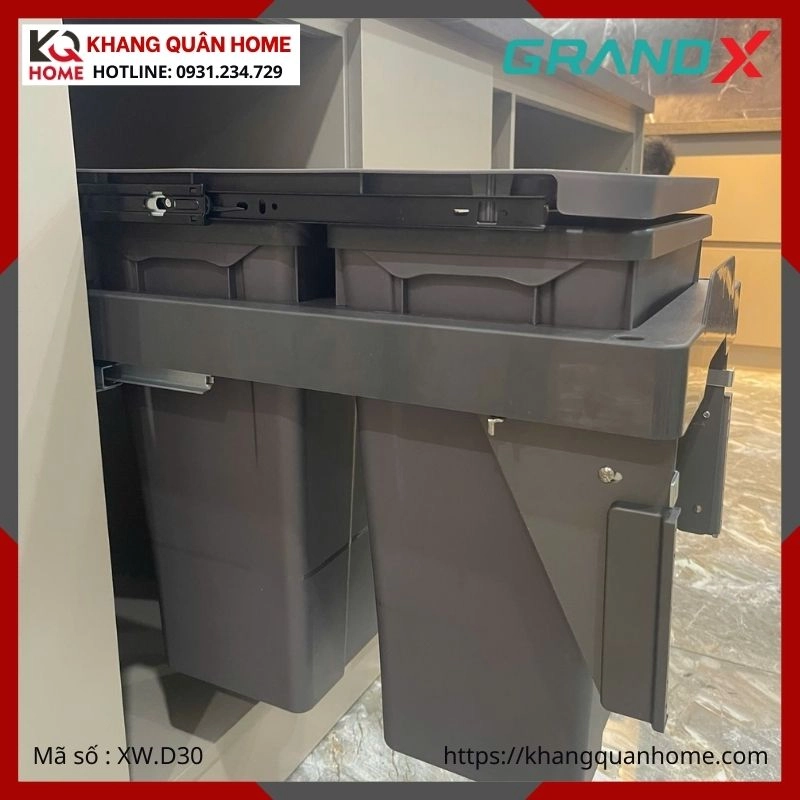 THÙNG RÁC ĐÔI GRANDX ÂM TỦ 24L R300MM XW.D30