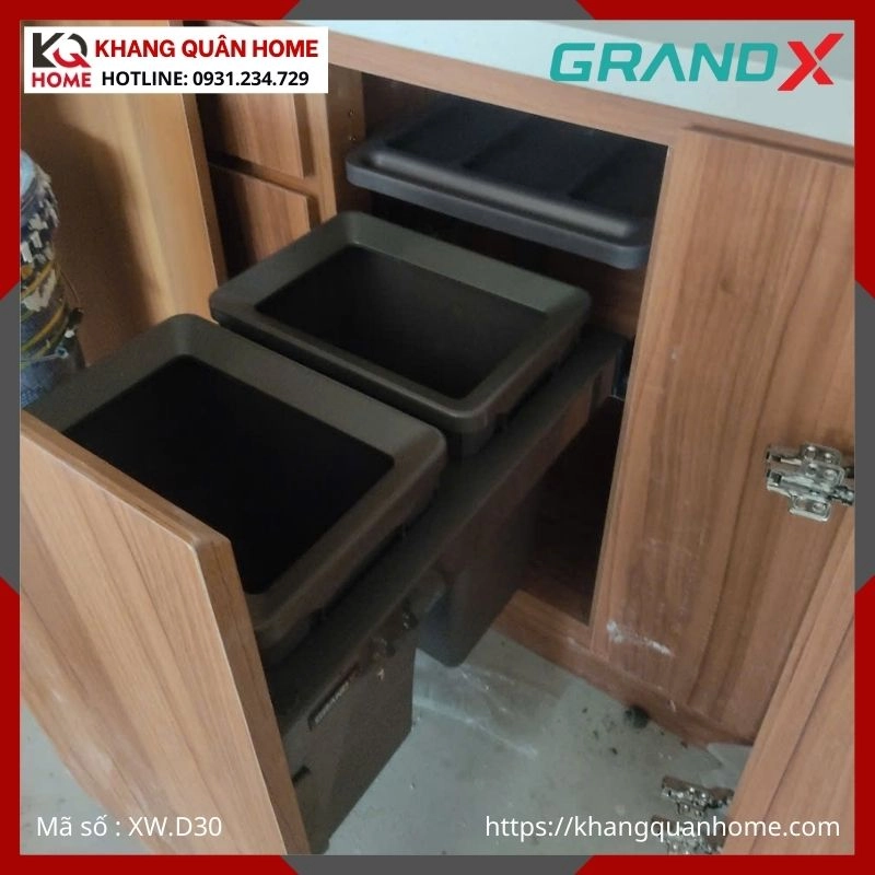 THÙNG RÁC ĐÔI GRANDX ÂM TỦ 24L R300MM XW.D30