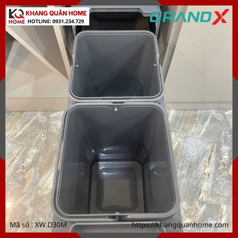THÙNG RÁC ĐÔI GRANDX ÂM TỦ 28L R300MM XW.D30M