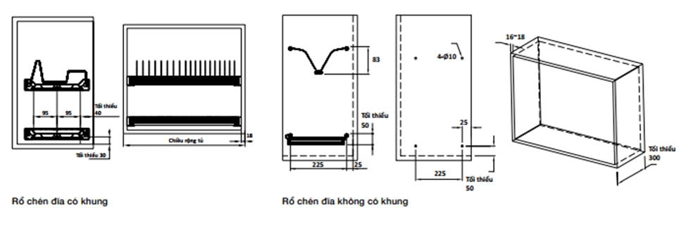 Hướng dẫn lắp bộ rổ chén đĩa Hafele