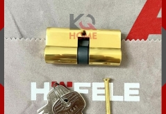 Ruột khóa màu vàng  2 đầu chìa khóa Hafele dài 65 mm  916.96.601