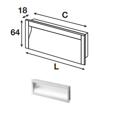 Tay nắm âm 320 x 411mm Hafele 152.11.938 