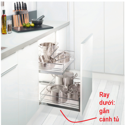 Rổ kéo, gắn với cửa tủ, 600mm Hafele 540.24.507