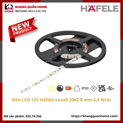 [New]Đèn LED 12V Häfele Loox5 2062 8 mm 2700K 4,8 W/m-833.74.336