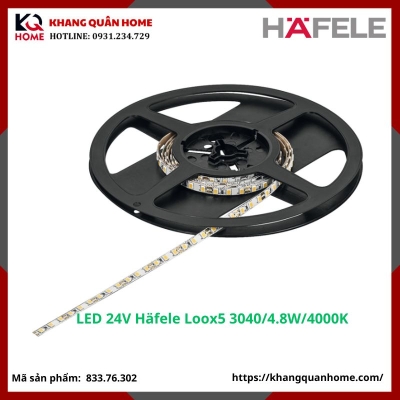 Đèn Led dây 24V Häfele Loox5 3040-4000K/4.8W/ 5mm/5m-833.76.302