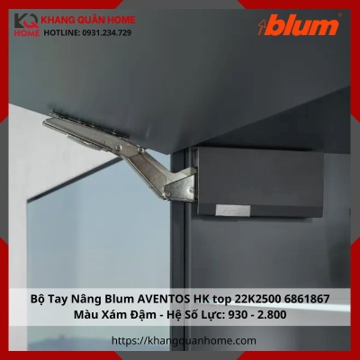 Bộ Hộp Lực Blum AVENTOS HK Top 22K2500 6861867 Màu Xám Đậm - Hệ Số Lực 930 - 2.800