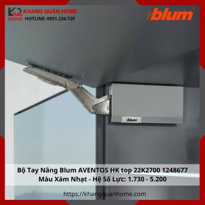 Bộ Hộp Lực Blum AVENTOS HK Top 22K2700 1248677 Màu Xám Nhạt - Hệ Số Lực  1.730 - 5.200
