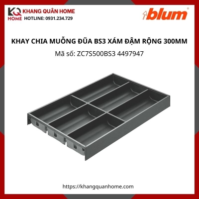 KHAY CHIA MUỖNG ĐŨA BLUM BS3 XÁM ĐẬM R300MM ZC7S500BS3 4497947