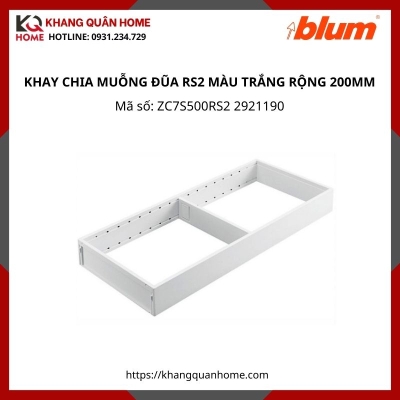 KHAY CHIA BLUM RS2 RỘNG 200MM MÀU TRẮNG ZC7S500RS2 2921190