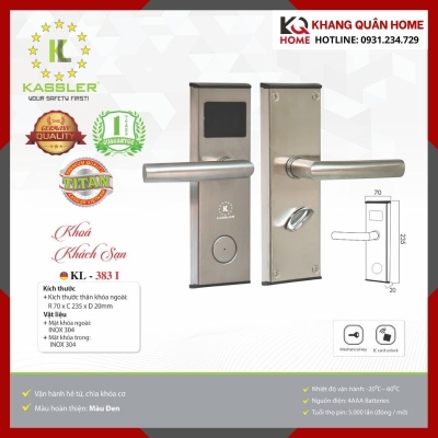 Khóa Điện Tử Khách Sạn Kassler KL - 383 I 