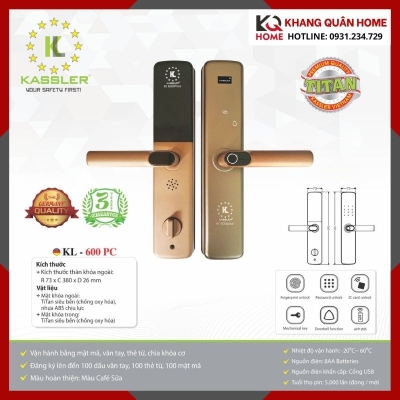 Khóa Điện Tử Hiện Đại Kassler KL-600 PC 
