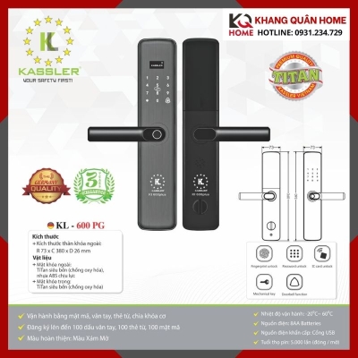 Khóa Điện Tử Hiện Đại Kassler KL-600 PG 