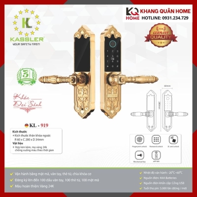 Khóa Điện Tử Cổ Điển Kassler KL-919 