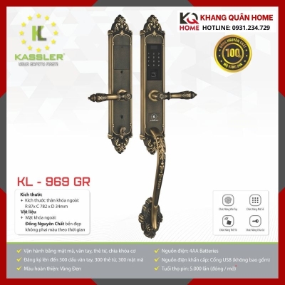 Khóa Điện Tử Cổ Điển Kassler KL-969 GR