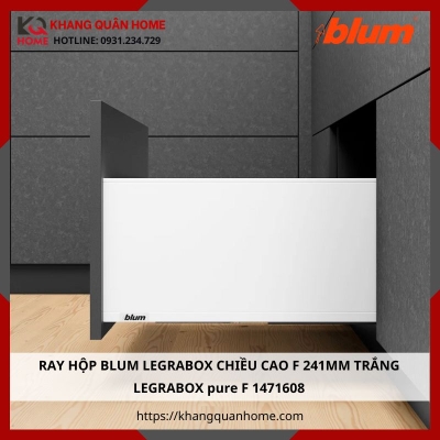 RAY HỘP BLUM LEGRABOX CAO F 241MM TRẮNG LEGRABOX pure F 1471608