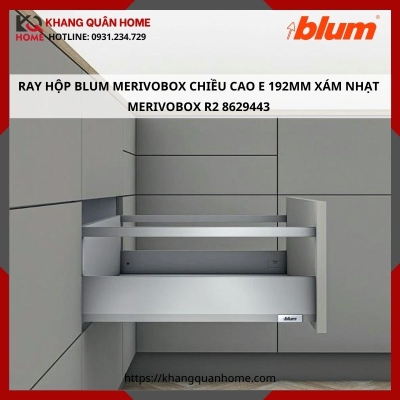 RAY HỘP BLUM MERIVOBOX CAO E 192MM XÁM NHẠT MERIVOBOX R2 8629443
