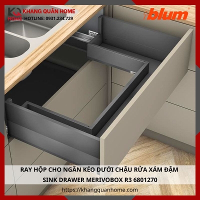 RAY HỘP CHO NGĂN KÉO DƯỚI CHẬU RỬA XÁM ĐẬM MERIVOBOX R3 6801270