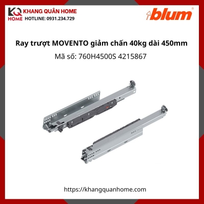Ray trượt MOVENTO giảm chấn 40kg dài 450mm 760H4500S 4215867
