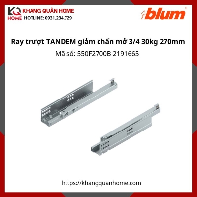 Ray trượt TANDEM giảm chấn mở 3/4 30kg dài 270mm 550F2700B 2191665