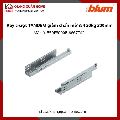 Ray trượt TANDEM giảm chấn mở 3/4 30kg dài 300mm 550F3000B 6667742