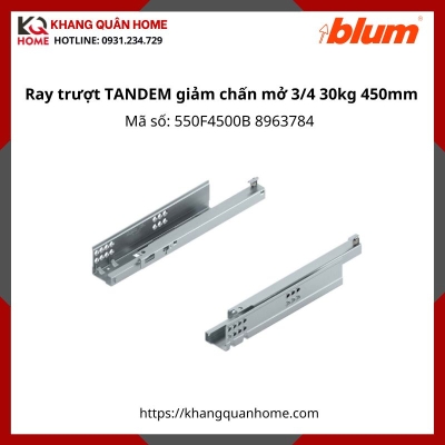 Ray trượt TANDEM giảm chấn mở 3/4 30kg dài 450mm 550F4500B 8963784